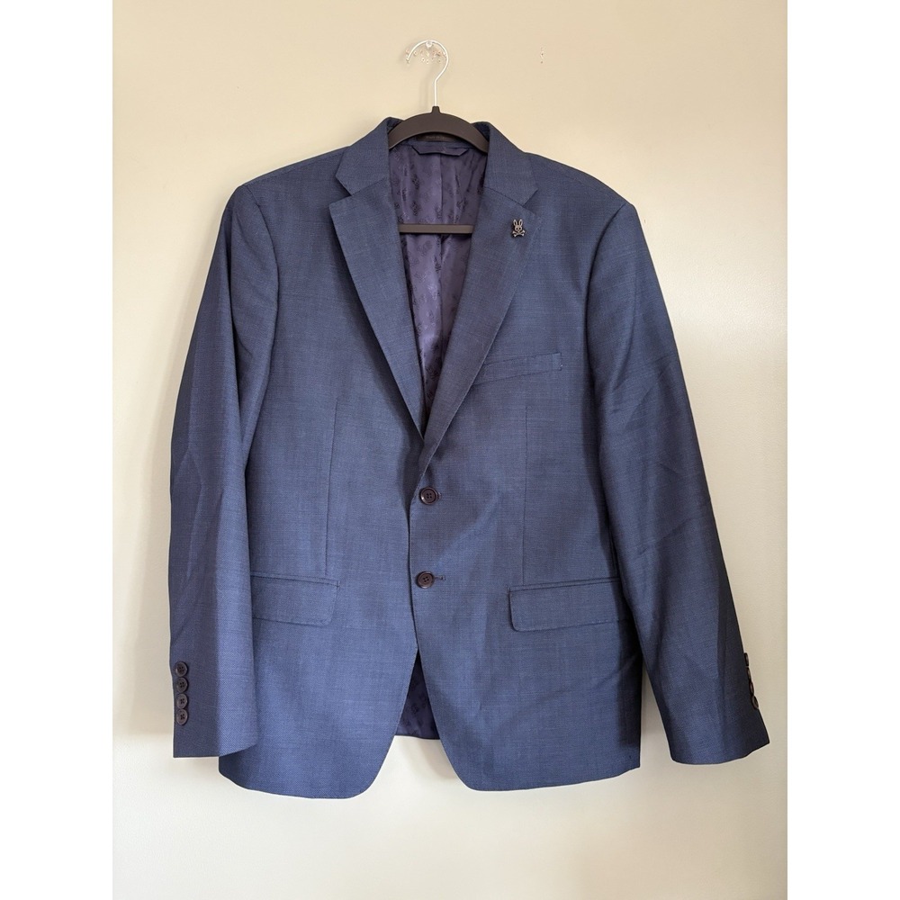 Psycho Bunny Blazer Men's Jacket Sports Coat Blue Wool